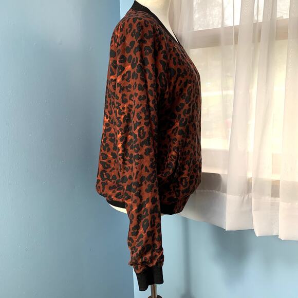 BeachLunchLounge Rumba Red Leopard Print Bomber Jacket - Picture 6 of 10